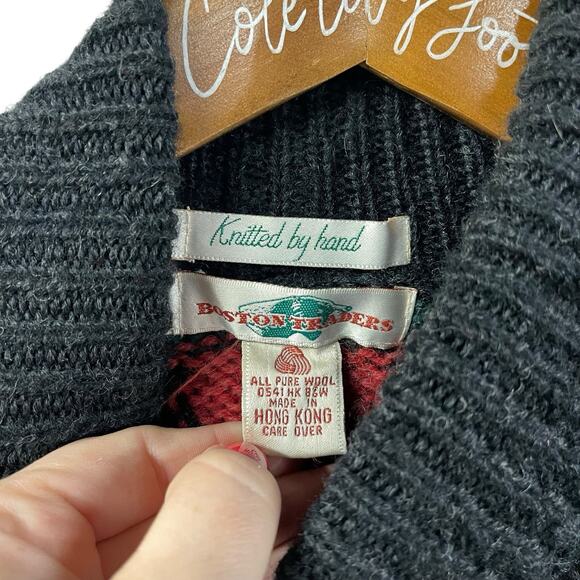 Boston Traders Turtleneck Sweater Pullover Vintage Hand Knitted 100% Wool M - Picture 5 of 7